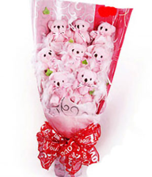 small bear bouquet, teddy bear flowers