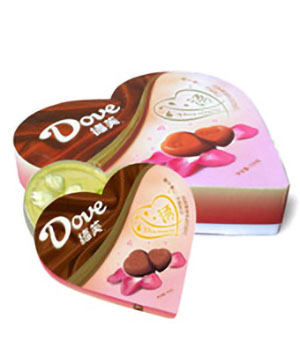 heart message - Dove - chocolate to China