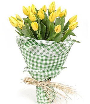 18 Yellow Tulips