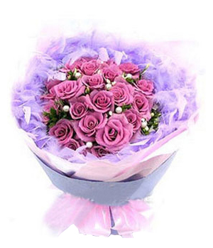 China flowers delivery: 24 purple roses arrangements 