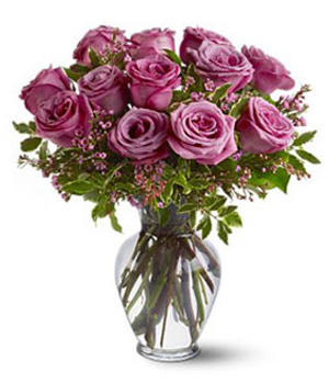 12 Purple Rose Vase