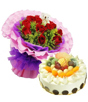 Flower & Cake Combination, Delivery In China